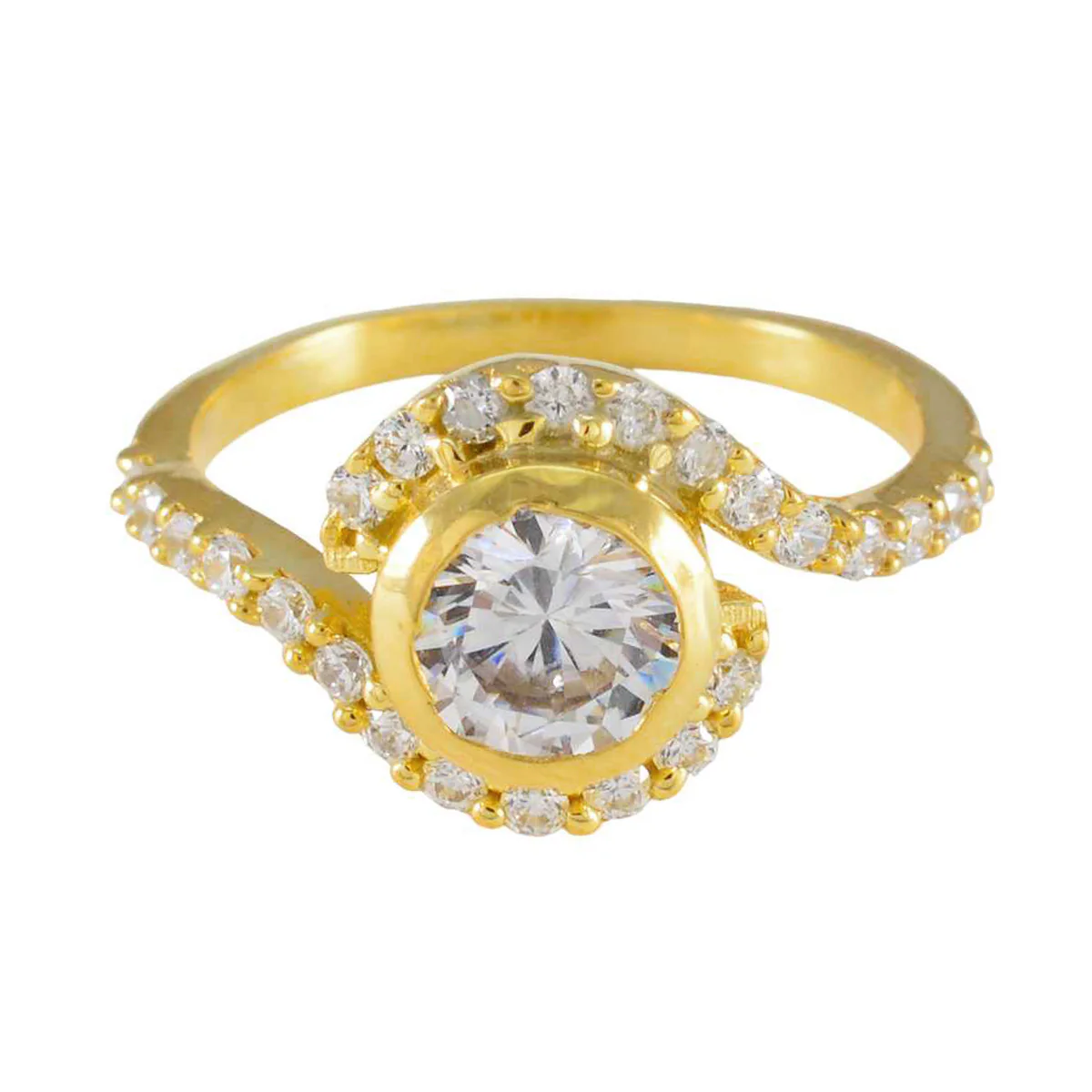 White CZ Halo Latin American 925 Sterling Silver White Gemstones Delicate Luxurious Ring Jewellery