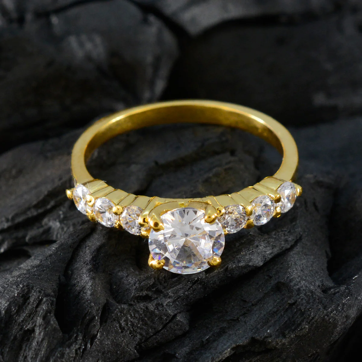 White CZ Hepta Indian 925 Sterling Silver White Gemstone Delicate Fairytale Ring Jewelry - Image 4