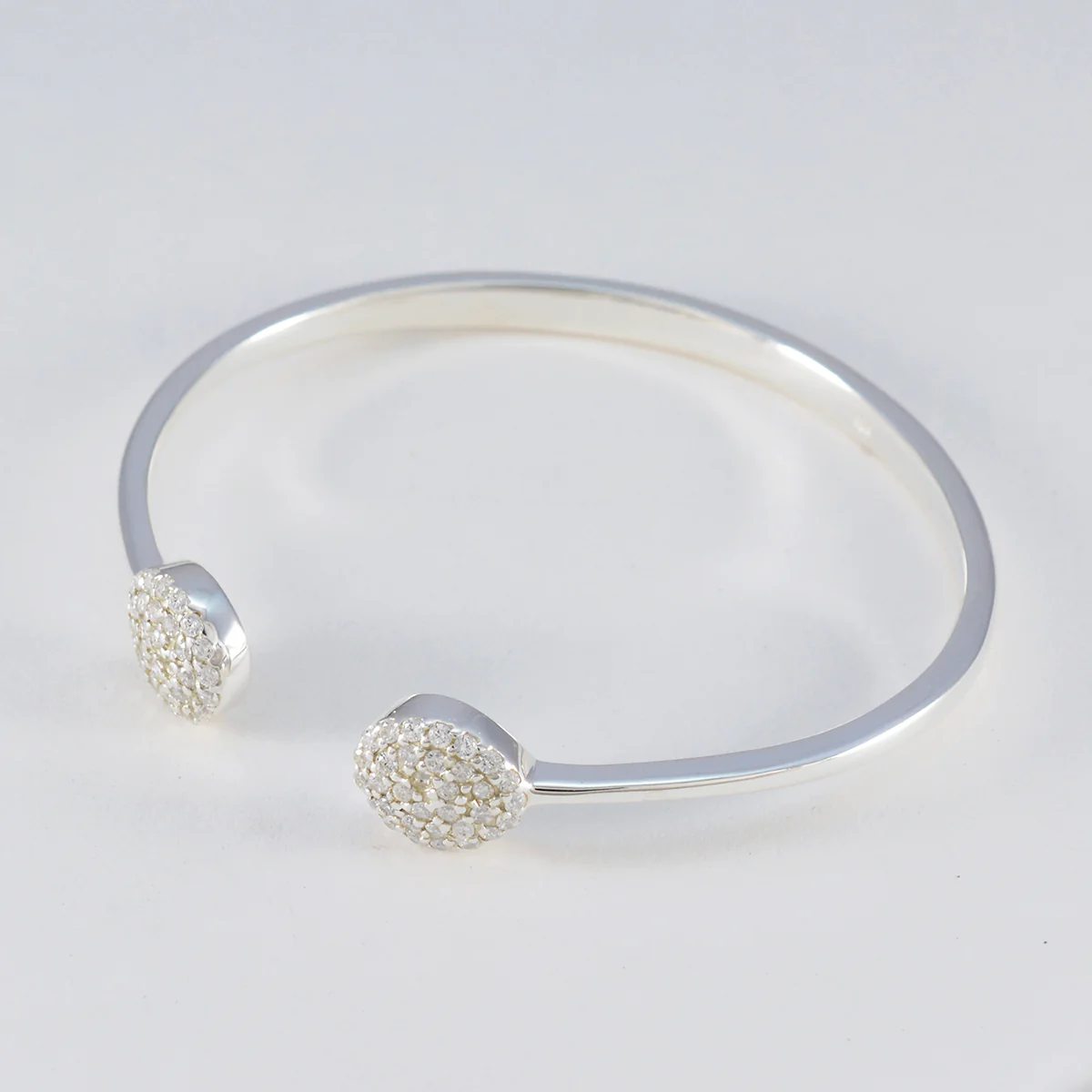 White CZ Jewelry Day Featherlight White 925 Silver Bangle Bracelet - Image 3