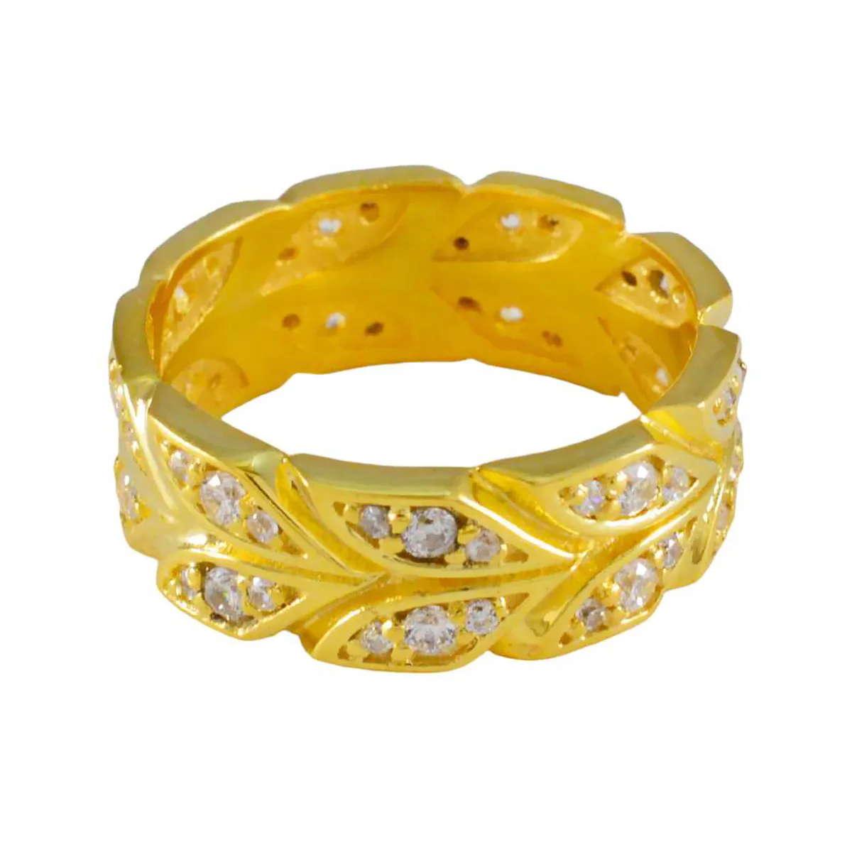 White CZ multiple Indian Silver White Gems Minimal Eternity Band Jewelry