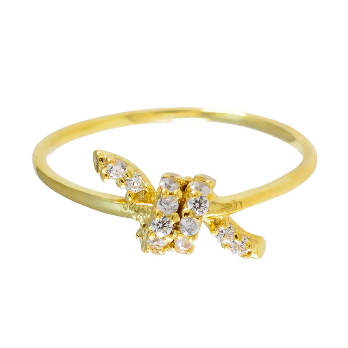 White CZ multiple Indian Sterling Silver White Gemstone Minimalist Feminine Ring Jewelry
