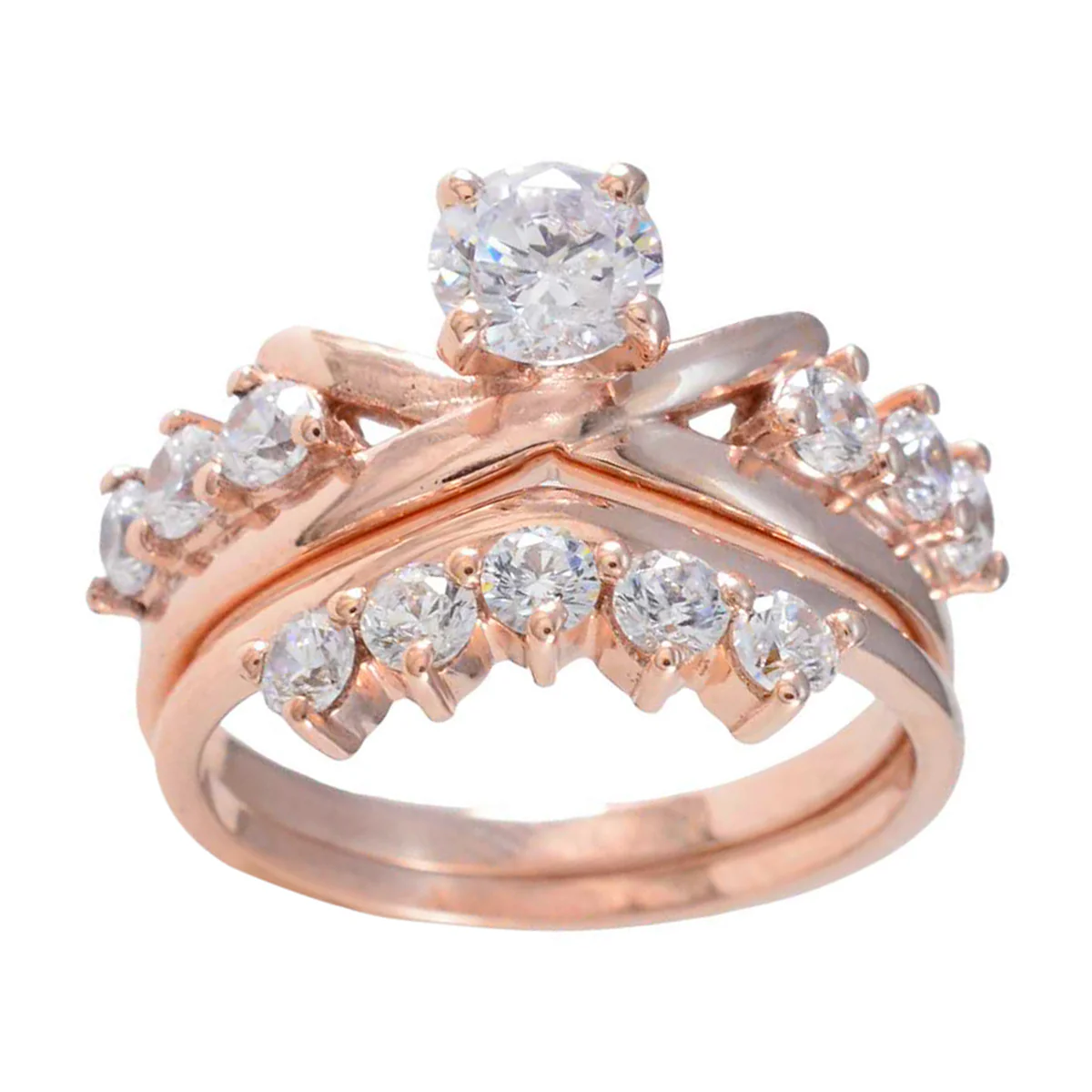 White CZ multiple Latin American Silver White Gemstone Minimal Engagement Ring Jewellery - Image 3