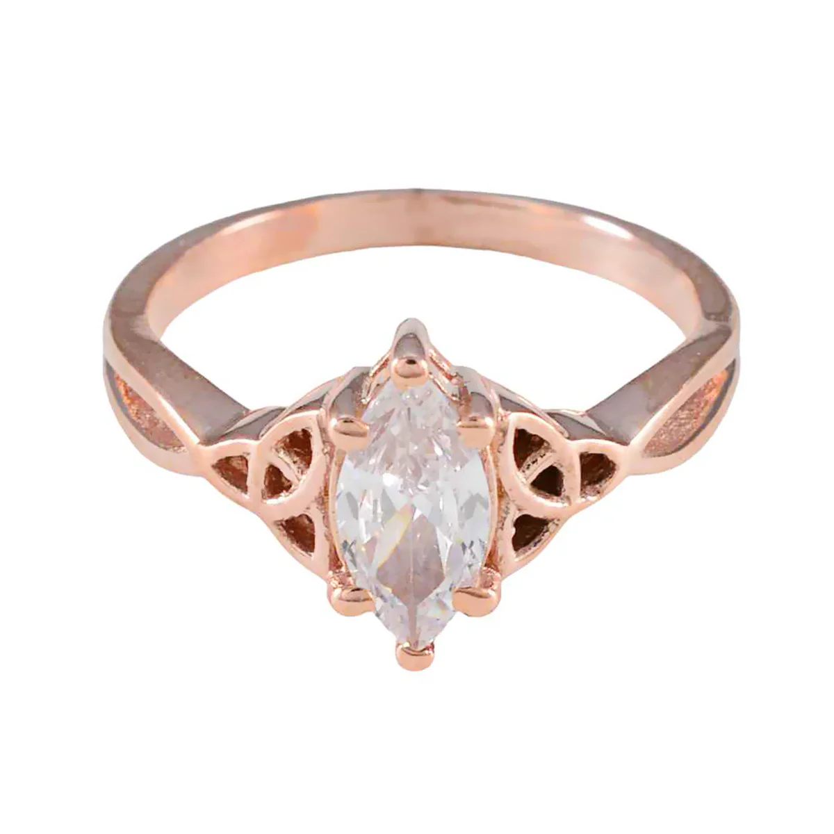 White CZ Solitaire American Silver White Gemstone Delicate Claddagh Ring Jewelry