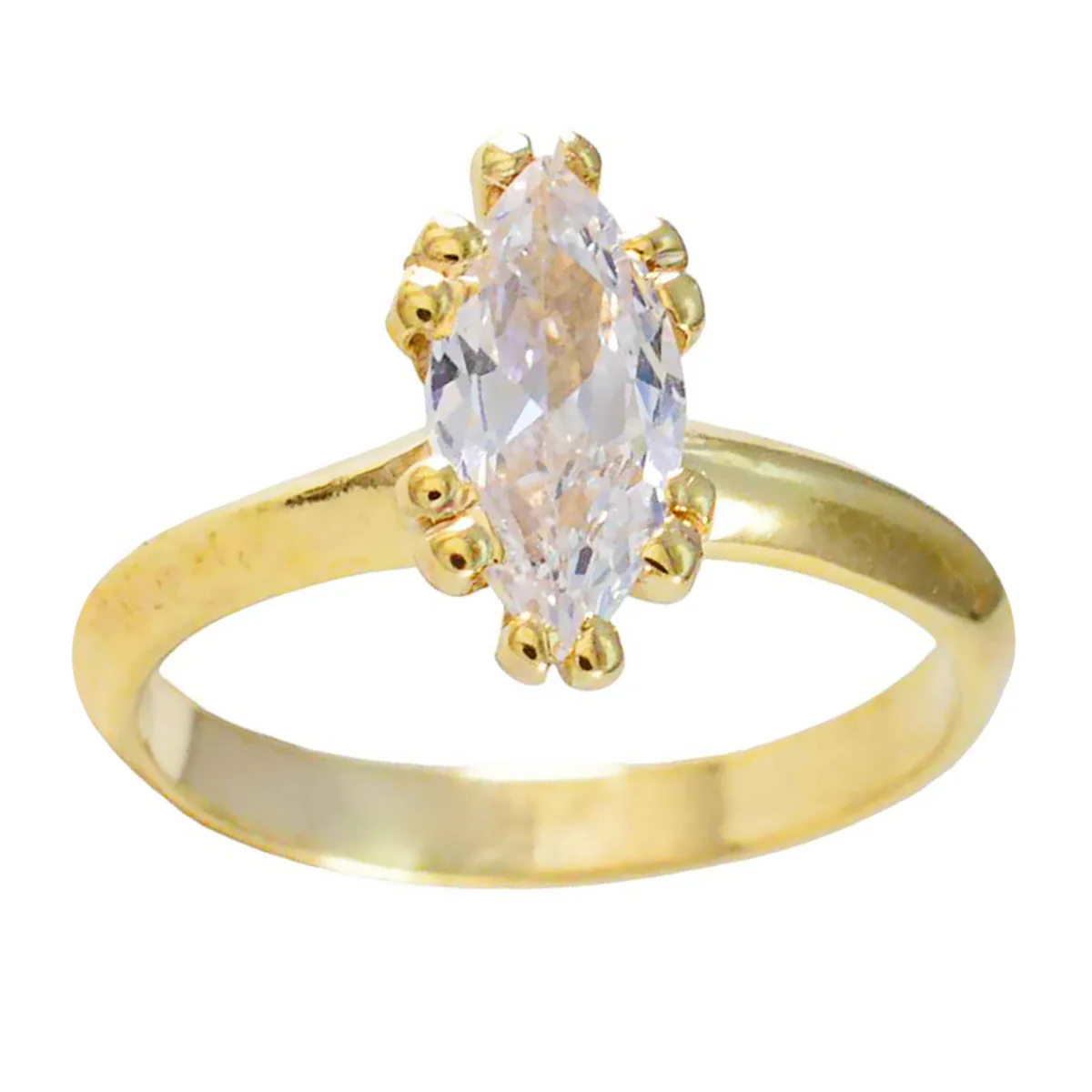 White CZ Solitaire Indian 925 Sterling Silver White Gems Minimalist Trendy Ring Jewellery - Image 3
