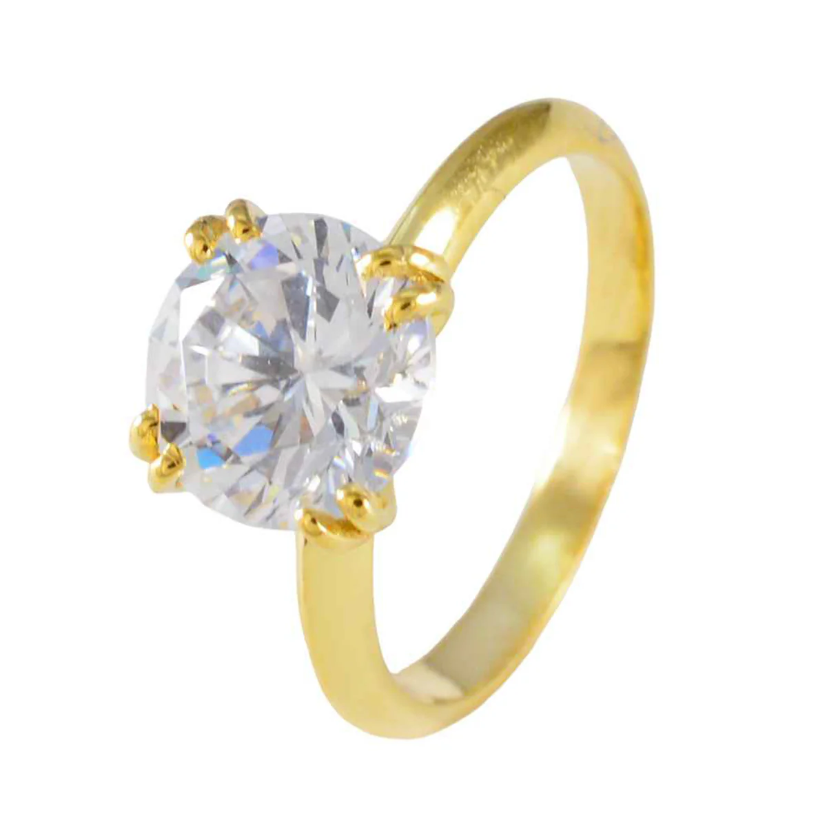White CZ Solitaire Indian Silver White Gemstones Delicate Romantic Ring Jewellery - Image 2