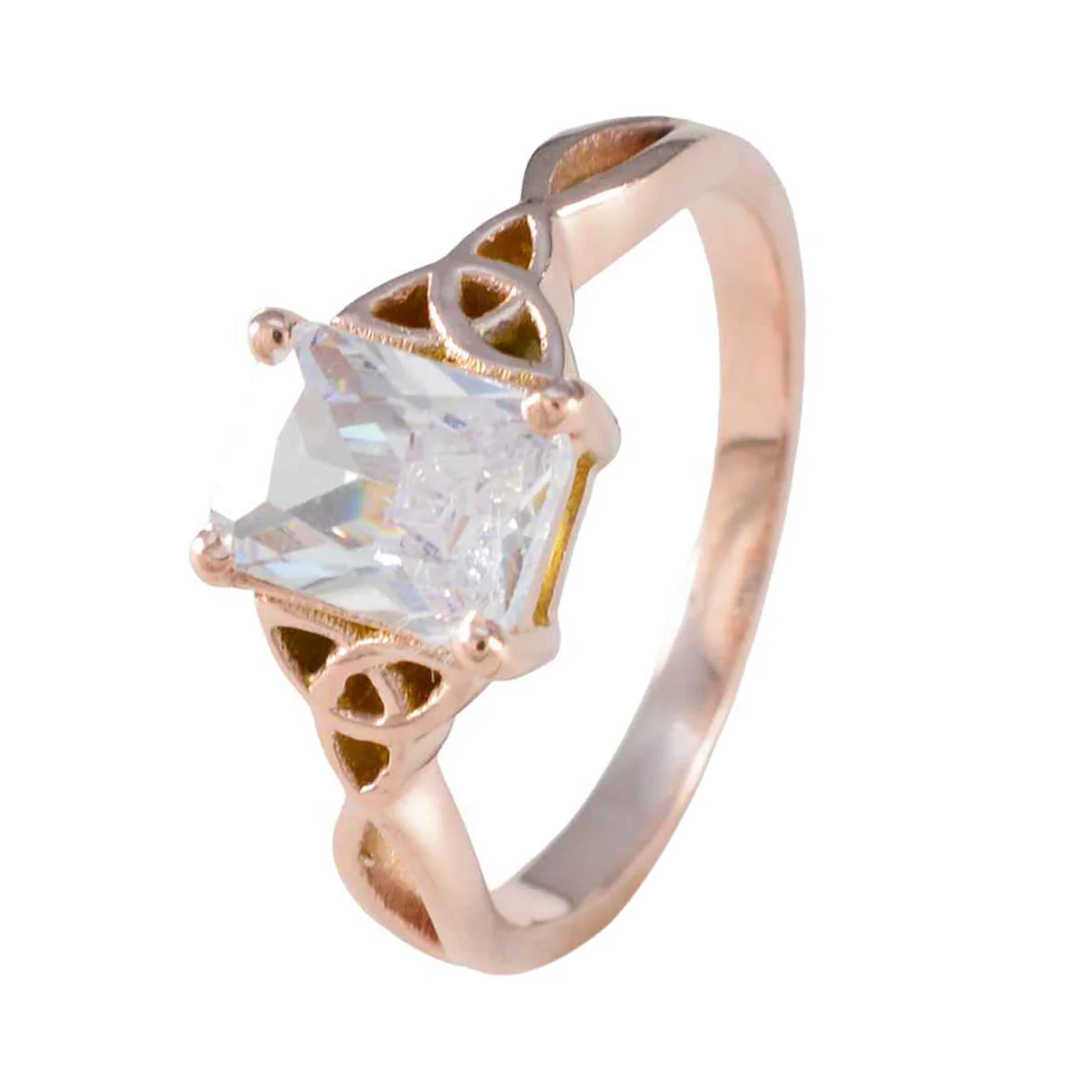 White CZ Solitaire Korean 925 Silver White Gems Delicate Fairytale Ring Jewelry - Image 2
