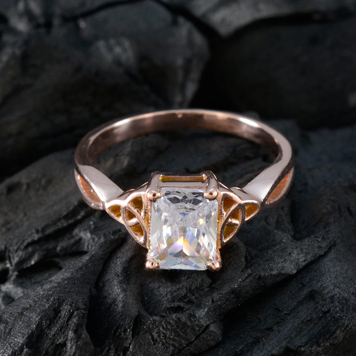 White CZ Solitaire Korean 925 Silver White Gems Delicate Fairytale Ring Jewelry - Image 4
