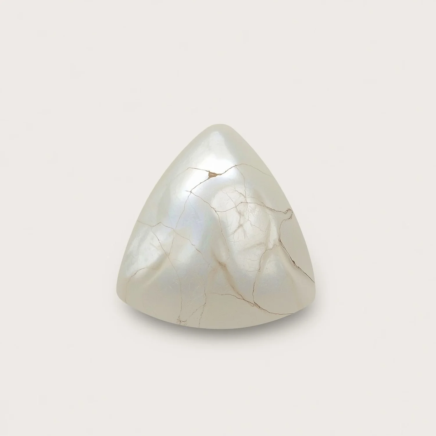 White Pearl 10PC Tiny 4x4 MM Triangle Cabochon White Lustrous Precious Loose Gemstone
