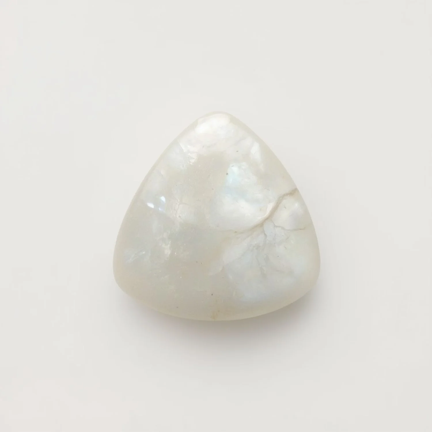White Pearl 10PC Tiny 4x4 MM Triangle Cabochon White Lustrous Precious Loose Gemstone - Image 2