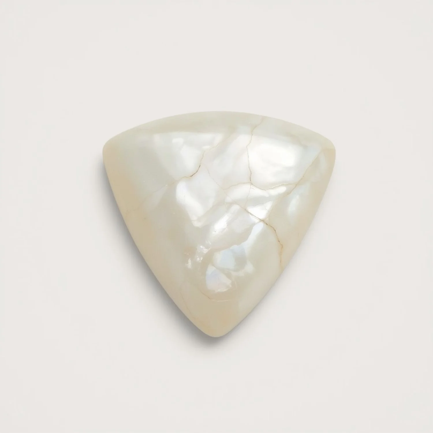 White Pearl 1PC Large 10x10 MM Triangle Cabochon White Superior Precious Loose Gemstone