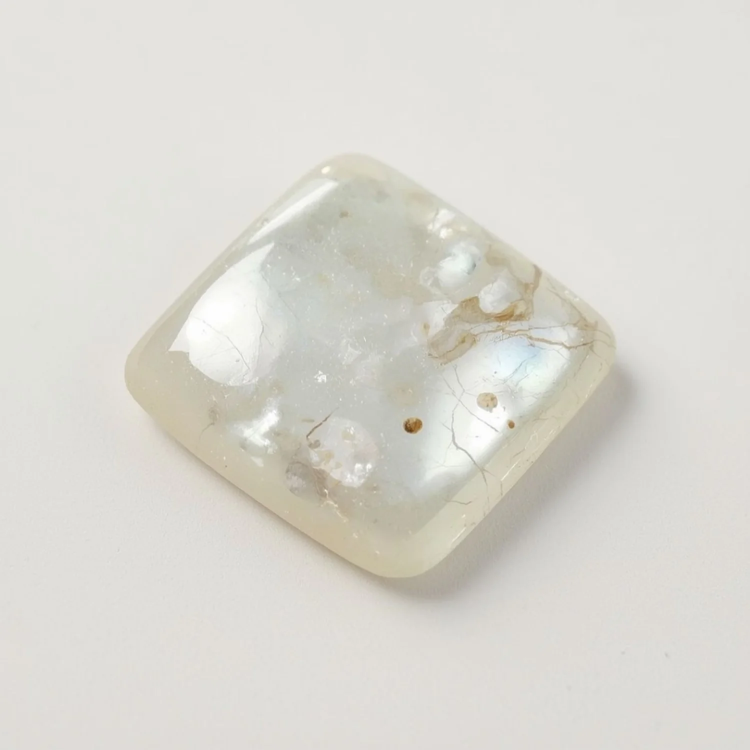 White Pearl 1PC Large 8x12 MM Emerald Cabochon White Brilliant Precious Loose Gemstones
