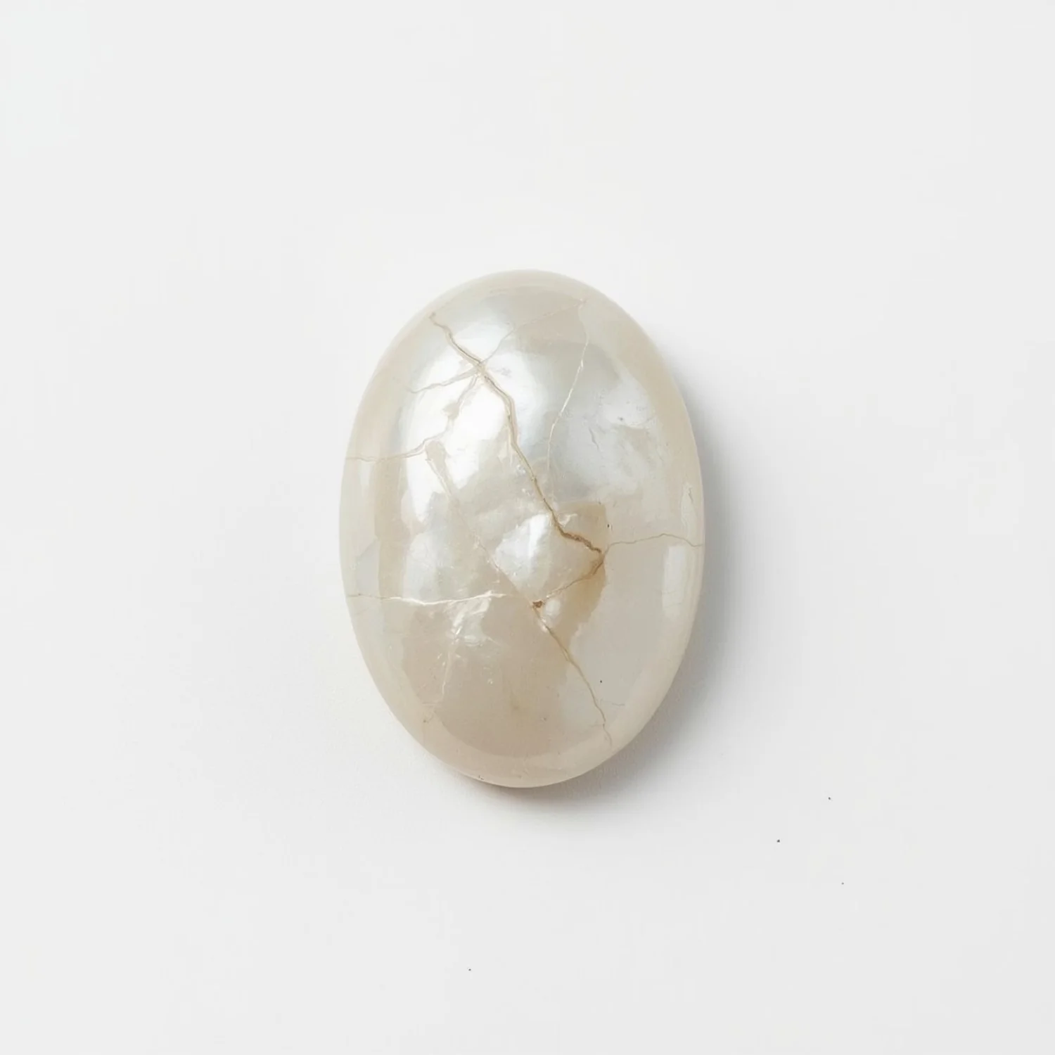 White Pearl 1PC Large 8x12 MM Oval Cabochon White Lustrous Precious Gems - Image 2
