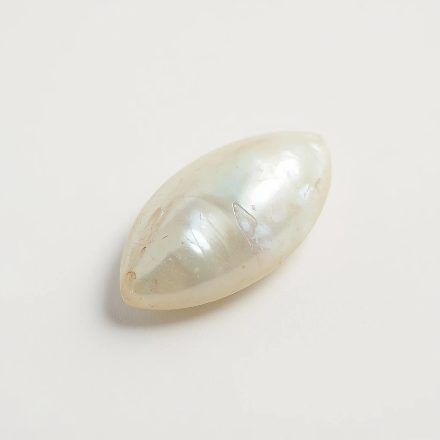 White Pearl 1PC Medium 7x14 MM Marquise Cabochon White Pure Precious Precious Gemstone