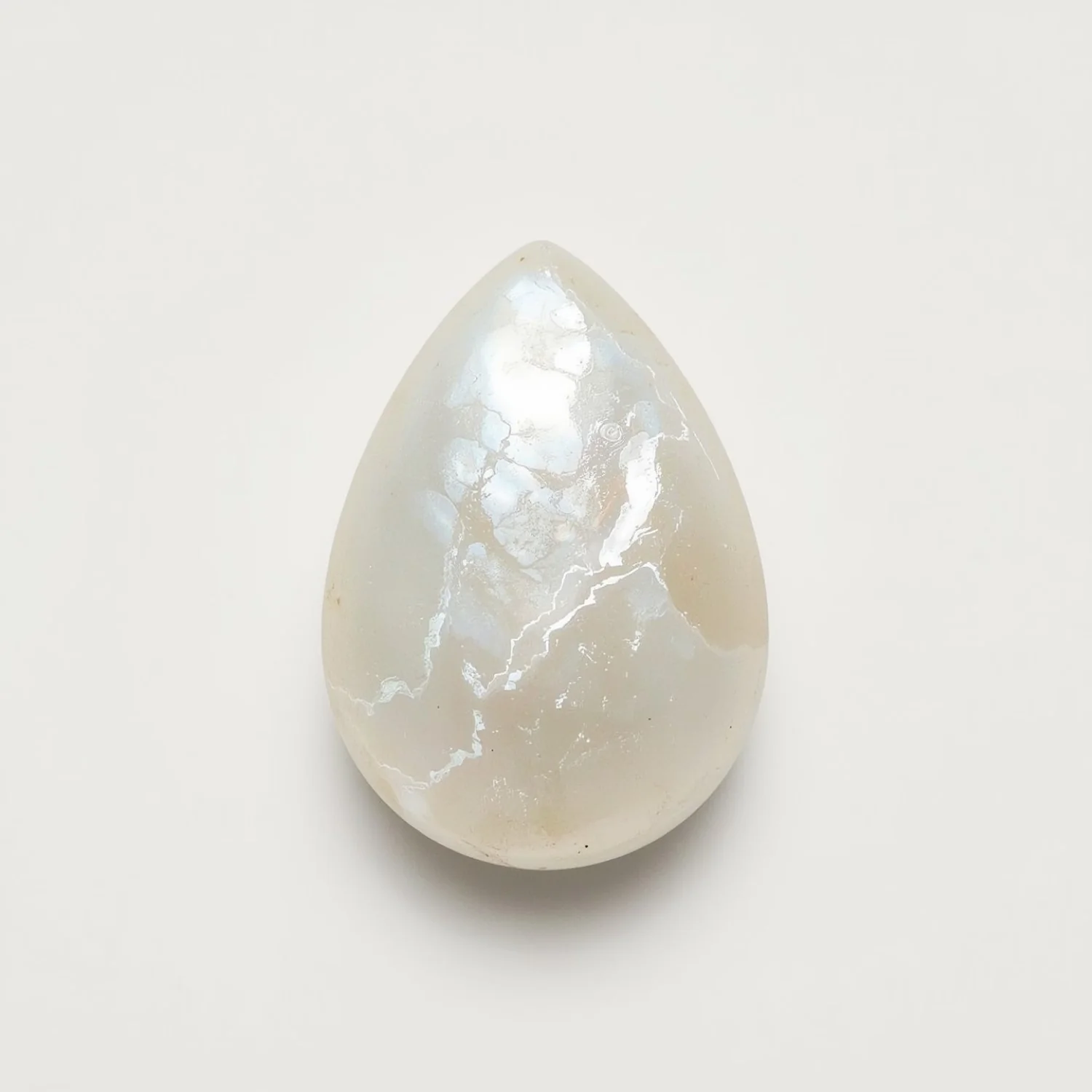 White Pearl 1PC Medium 8x10 MM Pear Cabochon White High-Quality Precious Loose Gemstones - Image 2