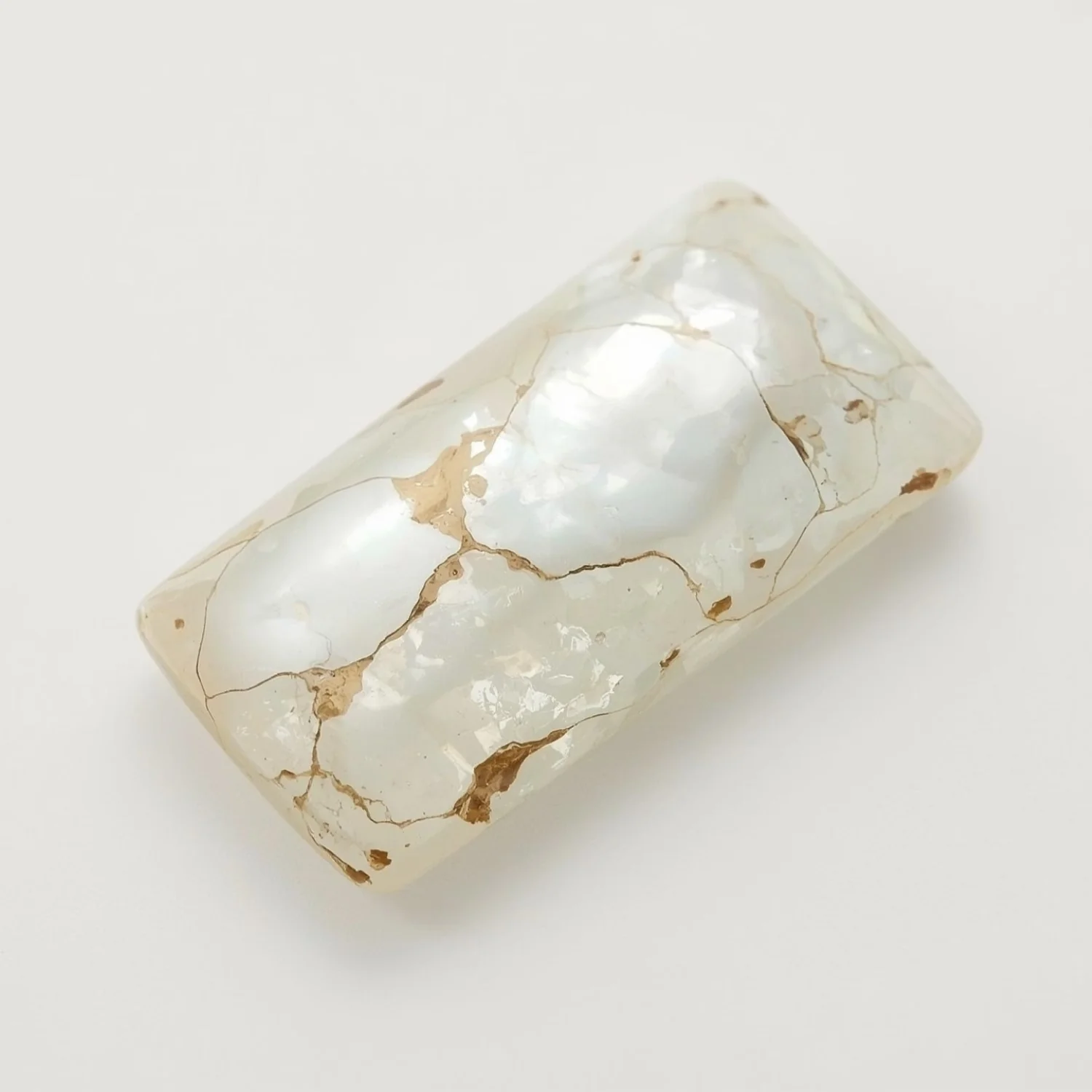 White Pearl 1PC Small 6x12 MM Baguette Cabochon White Fine Precious Semi Precious Gemstone