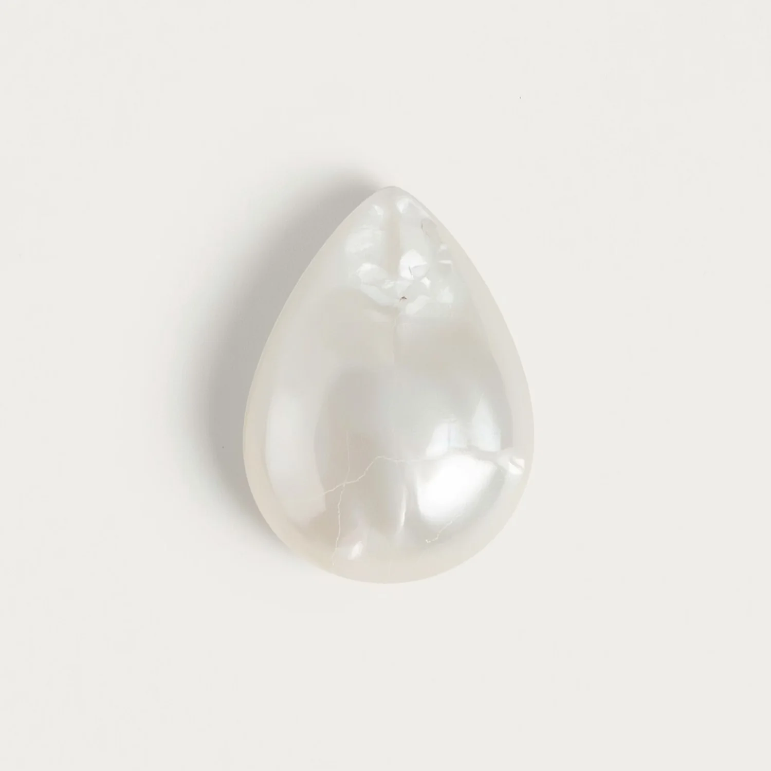 White Pearl 1PC Small 6x9 MM Pear Cabochon White Lustrous Precious Gems
