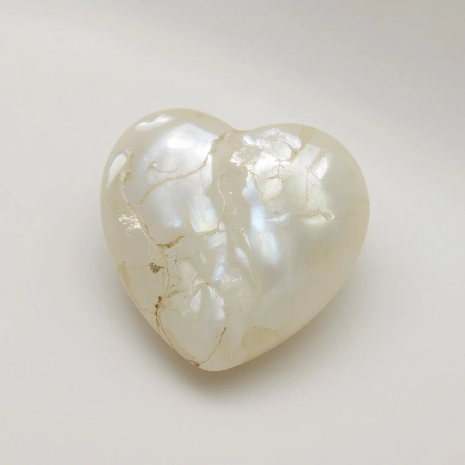 White Pearl 1PC Small 8x8 MM Heart Cabochon White Luster Precious Precious Gemstone - Image 2