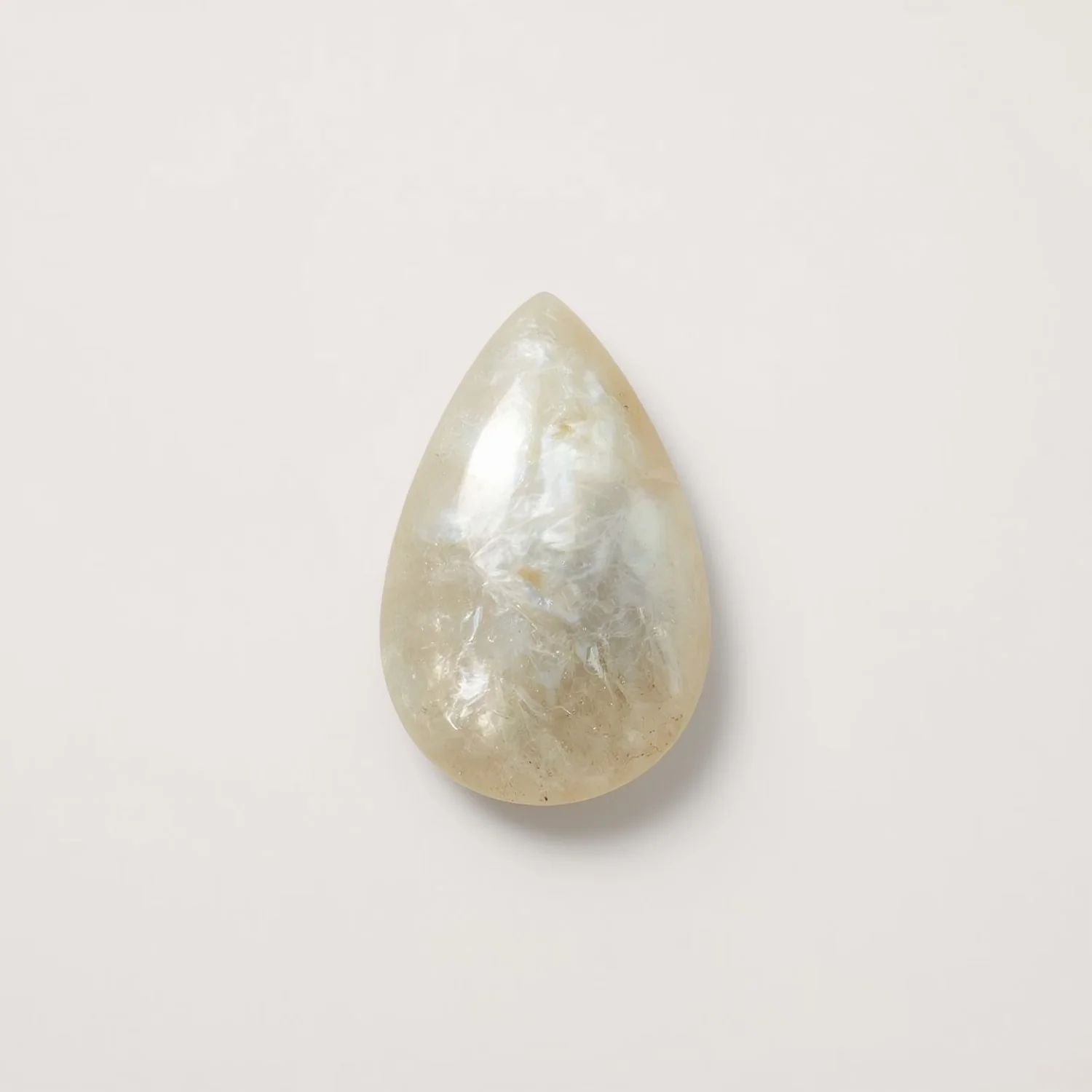 White Pearl 1PC Tiny 5x7 MM Pear Cabochon White Splendid Precious Semi Precious Gemstone - Image 2