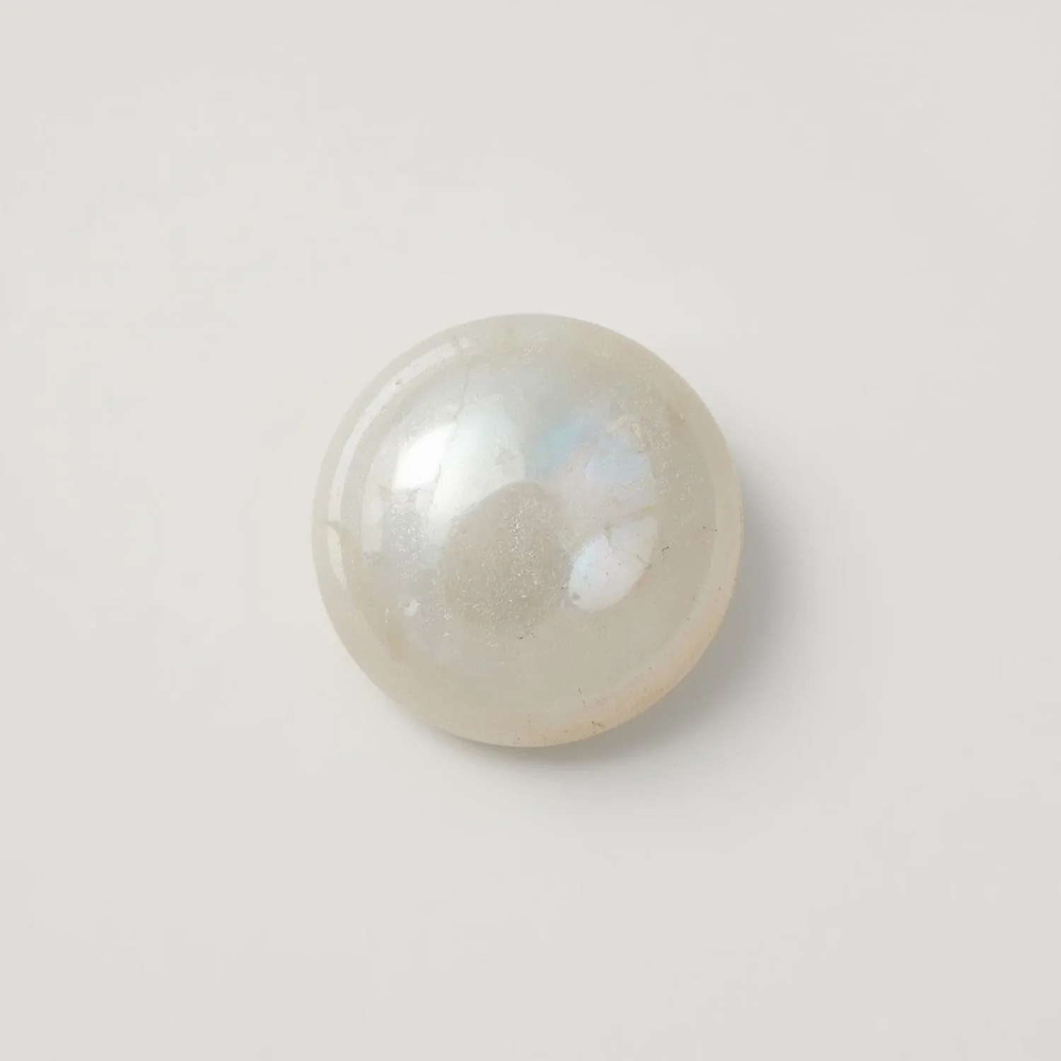 White Pearl 1PC Tiny 6x6 MM Round Cabochon White Sparkling Precious Loose Gemstone