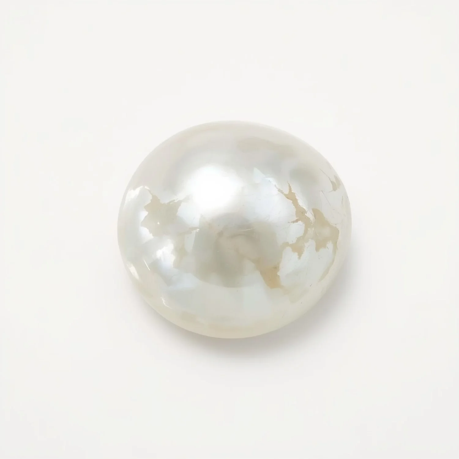 White Pearl 1PC Tiny 6x6 MM Round Cabochon White Sparkling Precious Loose Gemstone - Image 2
