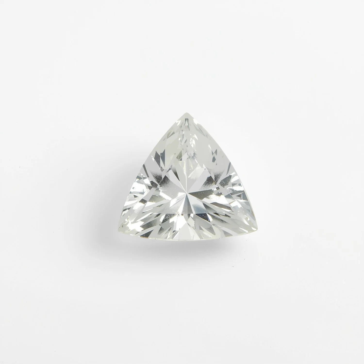 White Topaz 10PC Tiny 4x4 MM Triangle Faceted White Brilliant Semi Precious Loose Gemstones - Image 2