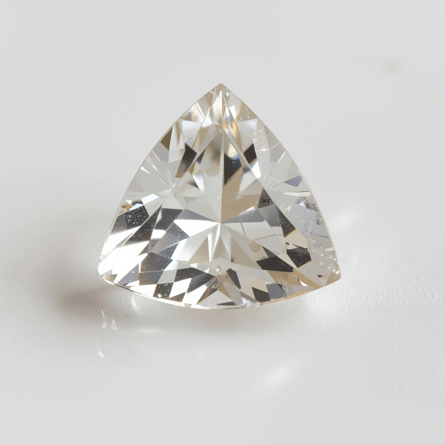 White Topaz 1PC Large 11x11 MM Triangle Faceted White Fine Semi Precious Loose Gemstone - Image 2
