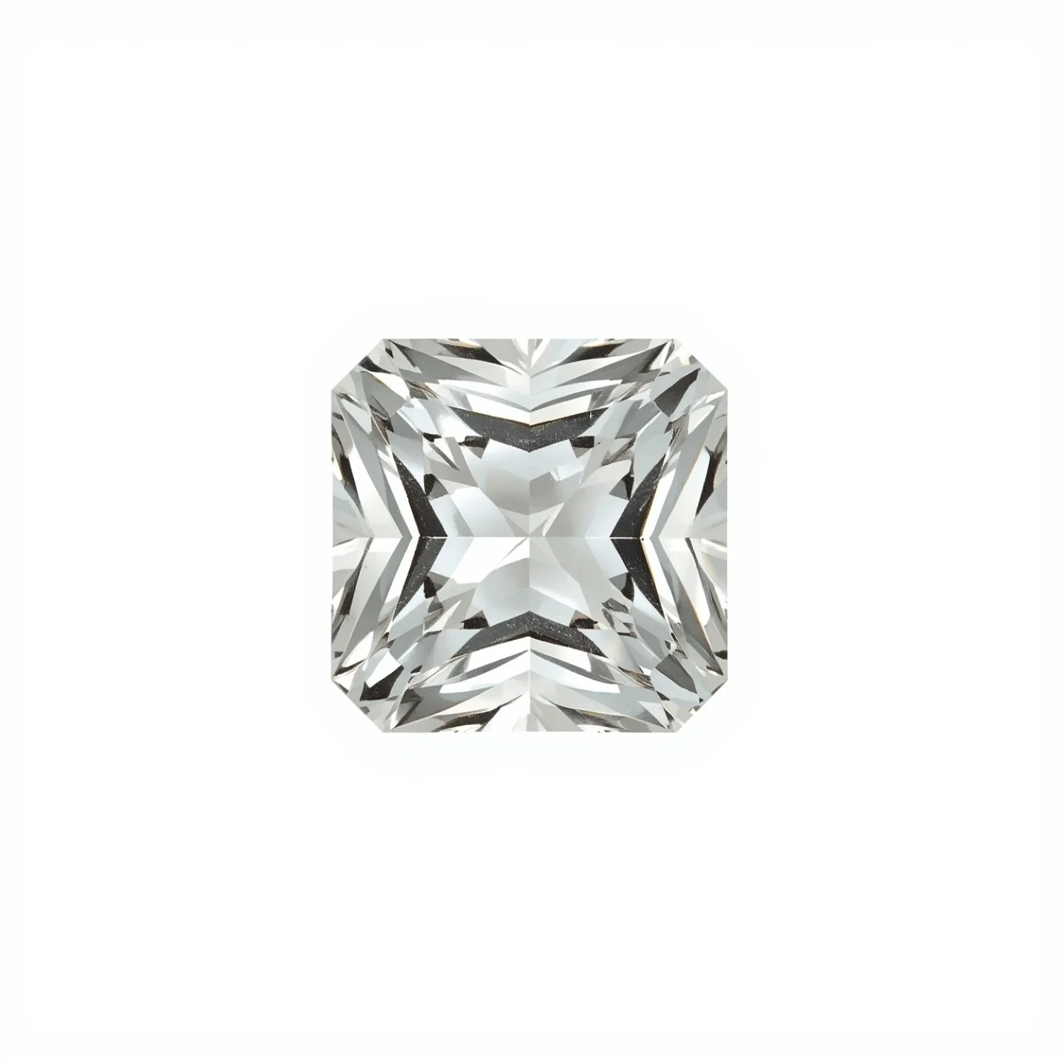White Topaz 1PC Medium 9x9 MM Square Faceted White Lustrous Semi Precious Gems - Image 2