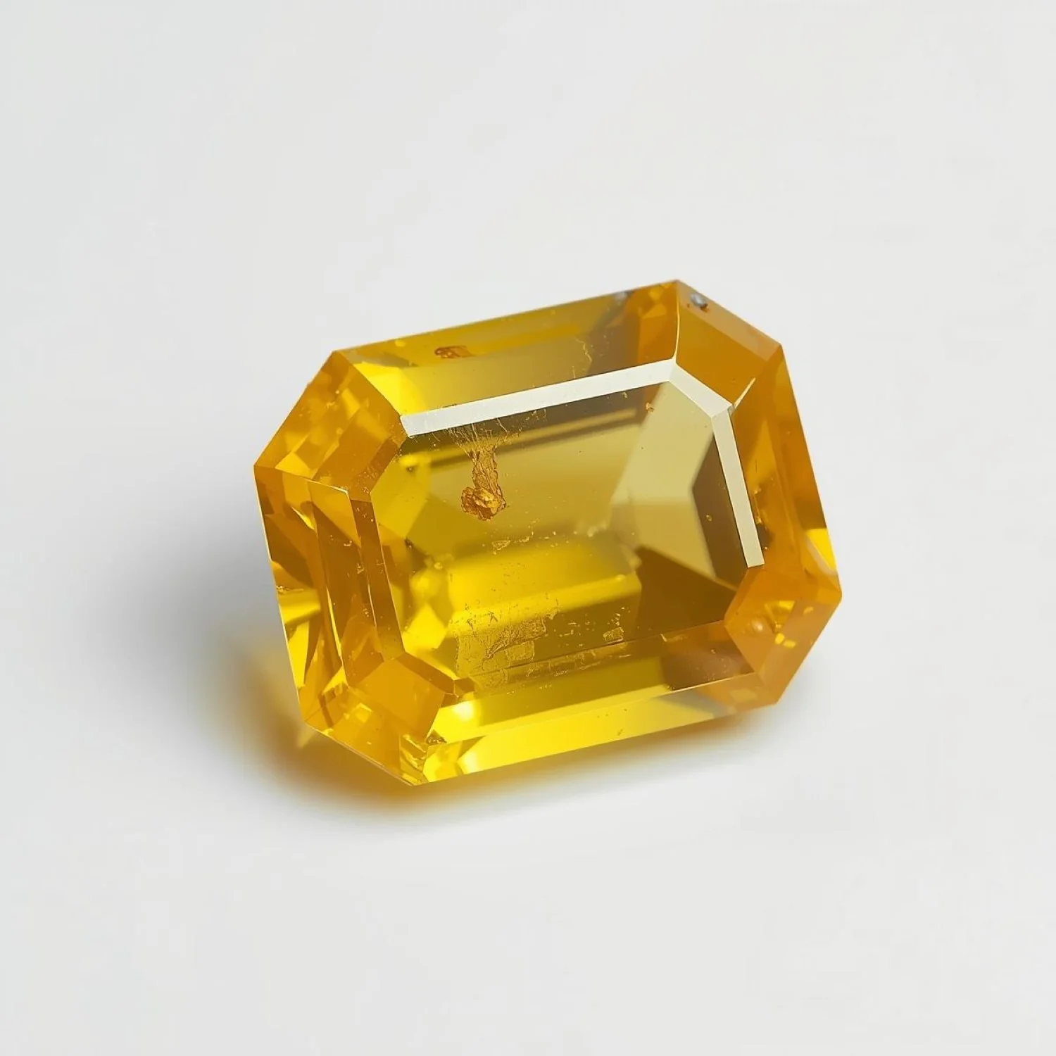 Yellow Sapphire 1PC Large 10x12 MM Emerald Faceted Yellow Sparkling Precious Loose Gemstone - Image 2