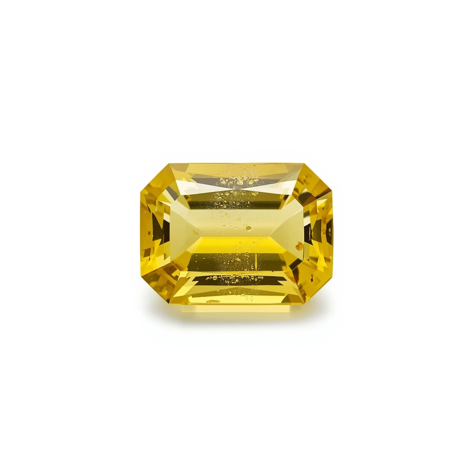Yellow Sapphire 1PC Medium 8x10 MM Emerald Faceted Yellow Pure Precious Loose Gemstones